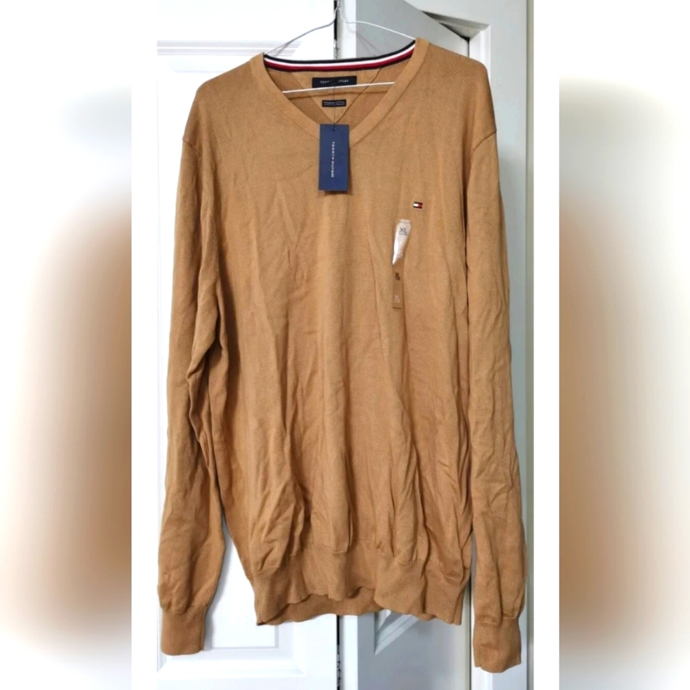 Tommy Hilfiger Sweater Dark Beige Men Size XL